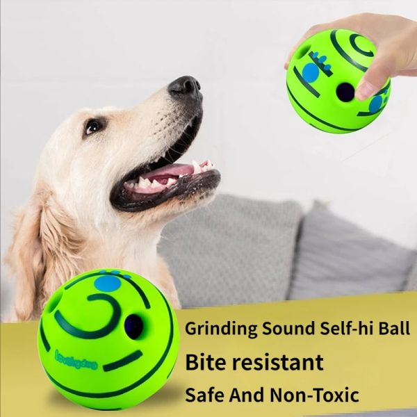 Brinquedos 8.8cm/10cm/14cm cão vocal bola brinquedo resistente a morder dentes wobble wag giggle bola cão jogar bola treinamento esporte molares brinquedos para animais de estimação