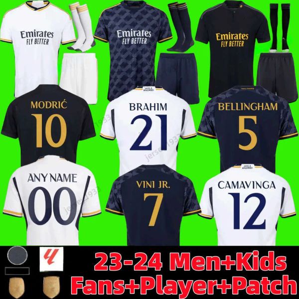 Ucuz Bellingham 23/24 Futbol Forması Vini Jr Mbappe Modric Hayranlar Oyuncu 2023 2024 Futbol Gömlek Real Madrids Rodrygo Camavinga Camisetas Erkek Çocuklar