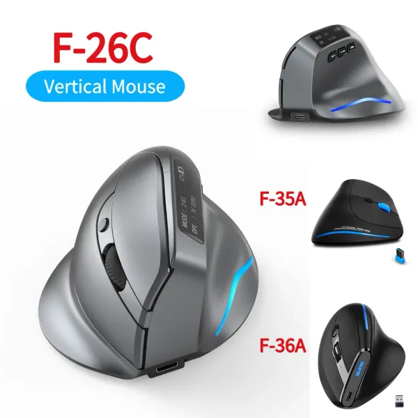 Ratos ZELOTES F26C F35 F36 Mouse Vertical Ergonômico 2.4G Sem Fio Gaming Mouse USB Óptico Mouse Gamer Mause para PC Laptop