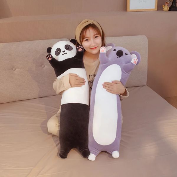 Kissen 70130 cm langer Riese Panda Plüschspielzeug zylidrisches Tier Bolster Kissen Koala Bär gefüllte Plüschkinder Schlaffreunde Geschenk