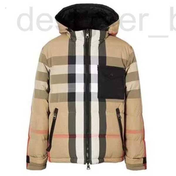 24SS neue Herren-Kapuzenjacke, klassisch, karierte Daunen-Baumwolle, Unisex, Winter, verdickt, ein Mantel, zwei Buchstaben, schwarz, warm, M, L, XL, 2XL, 3XL, 4XL, 5XL