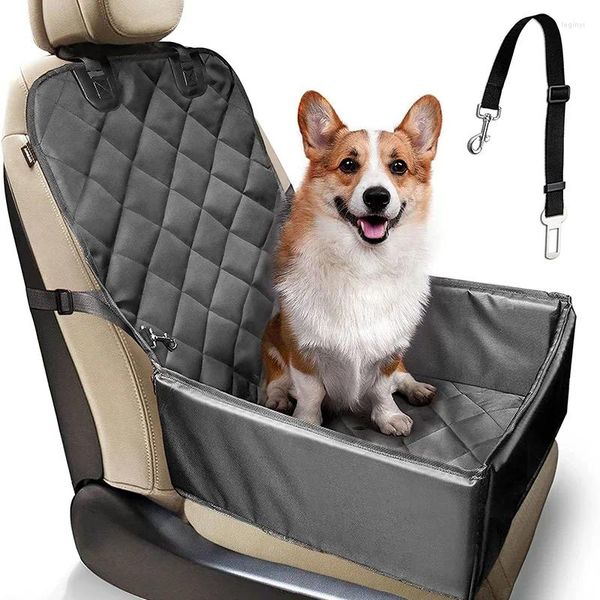 Bolsa transportadora para cães, capa dobrável para viagem, frontal/traseira, cinto de carro, rede à prova d'água, segurança para animais de estimação, com cesta de assento, malha