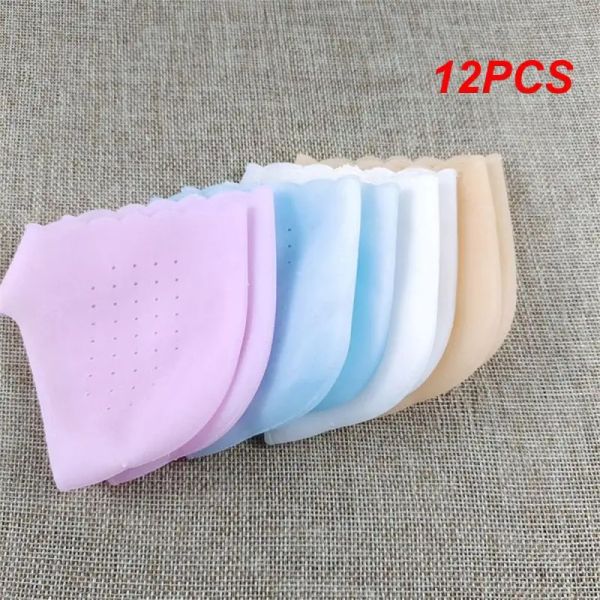 Ferramenta 12 pçs novo silicone pés cuidados meias hidratante gel calcanhar meias finas com buraco rachado pé cuidados com a pele protetores ferramenta de cuidados com os pés