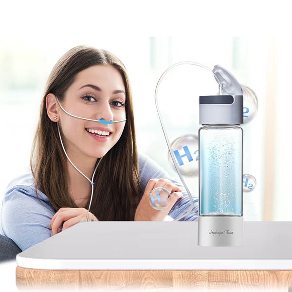 CAMAZ Reverse Cleaning Molecular Hydrogen Water Bottle Tragbares Wasserstoff-Gerätesystem mit hohem Borosilikatglasgehalt