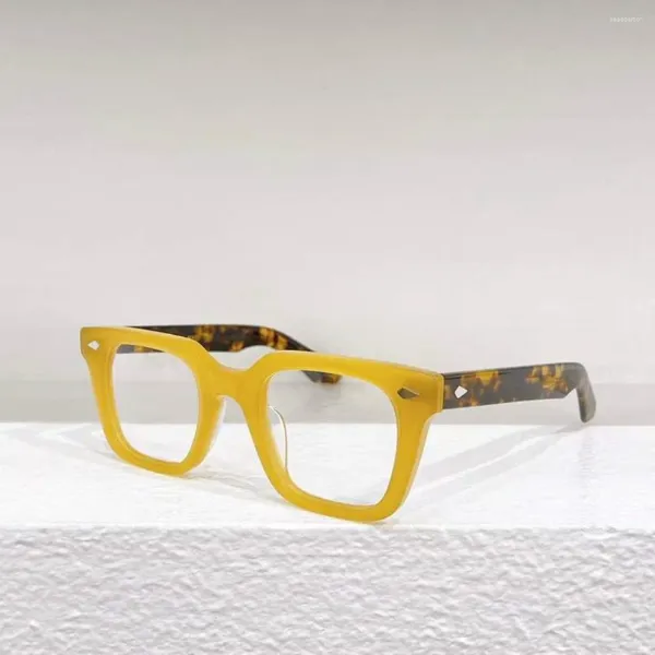 Óculos de sol Frames de luxo moda de luxo vintage Óculos grober geléia acetato sólido esfera miopia moldura óptica retro tipo mulheres altas