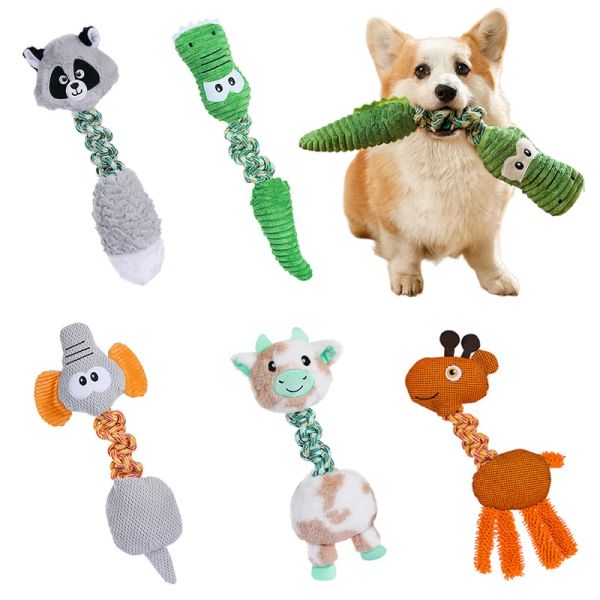 Oyuncaklar Yeni Pet Chew Toys Etkileşimli Karikatür Hayvan Peluş Timsah Şekli Köpek Ses Oyuncak Kemirtme Taşlama Dişleri Eğitim Köpek Malzemeleri