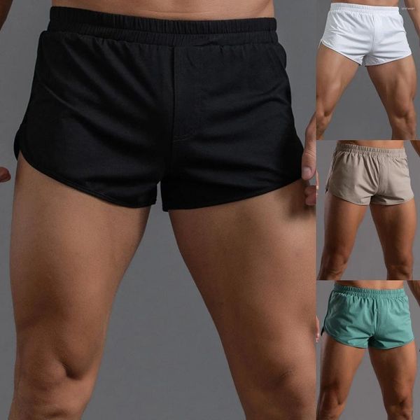 Roupas de ginástica Mens verão cor sólida calças de algodão elástico roupa interior breve homens bunker homens