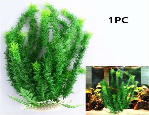 42 cm große künstliche Pflanze Aquarium Dekoration Kunststoff Pflanzen Wasser Gras Ornament Aquarium Landschaft Dekor für großes Aquarium4101526