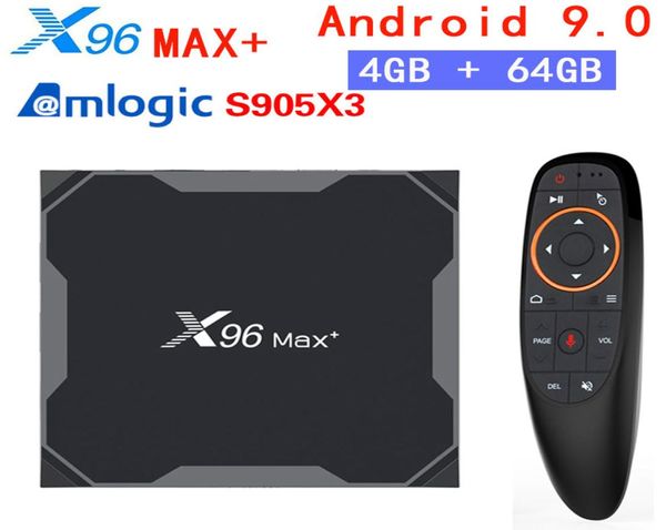 X96 Max Smart TV BOX Android 90 Amlogic S905X3 Quad Core 4GB 64GB 24G5GHz Wifi Bluetooth 1000M 8K Set top box com voz Remot1159435