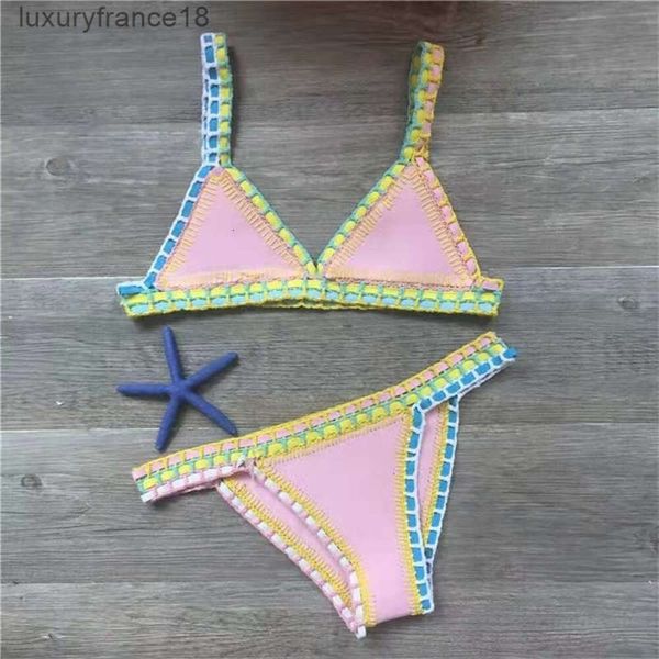 Häkel-Badebekleidung für Damen, gestrickte Badeanzüge, Neopren-Bikini, Strandmode, Boho-Stil, Badeanzug, zweiteilige Badeanzüge 220408''gg''RGPU