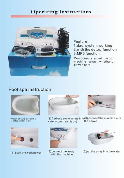 1 pezzo veloce da DHLFedex A10 Dual Detox Foot Spa Machine Detergente agli ioni Pediluvio Disintossicazione agli ioni Macchina della disintossicazione Io6466862