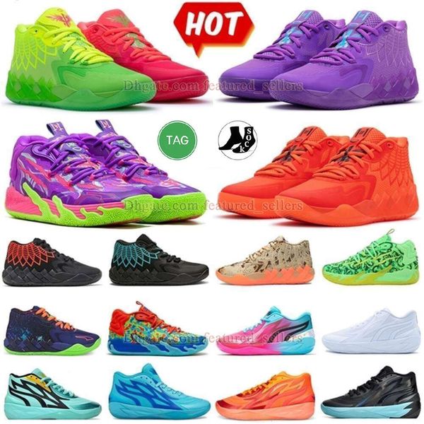 Mb.03 02 01 Gutter Cat Gang NFT Lamelo Ball Rosa Männer Frauen Basketballschuhe 2024 Hohe Qualität Rick und Morty Schwarz Weiß Rosa Sportschuh Trainner Sneakers des Chaussure