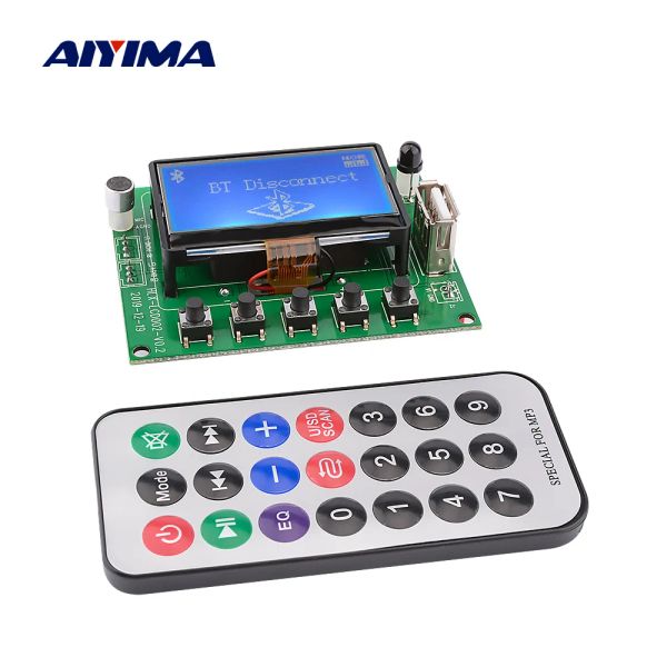 AIYIMA MP3-Decoder-Board-Modul 12 V Songtext-Anzeige LCD Bluetooth 5.0 Auto-USB-MP3-Player WMA WAV-Unterstützung TF-Karte USB FM-Fernbedienung Player