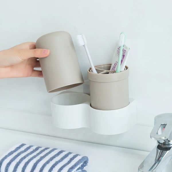 Supporti Custodia per spazzolino da viaggio Copri tazza portatile in plastica per dentifricio Porta spazzolino Copri supporto da parete Accessorio da bagno