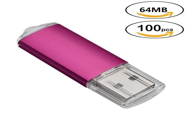 Pink Bulk 100 Stück rechteckige USB-20-Flash-Laufwerke 64 MB Flash-Pen-Drive Hochgeschwindigkeits-64-MB-Thumb-Memory-Stick-Speicher für Computer Lapto1577746