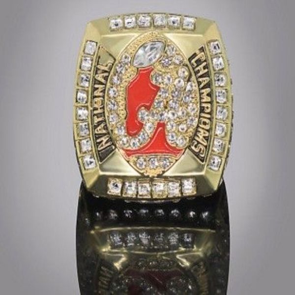 collezione di vendita di 2 pezzi lotti Alabama Championship record anello da uomo misura 11 anno 2011234z