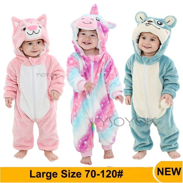 Kostüme Baby Strampler Winter Kigurumi Katze Kostüme Für Mädchen Jungen Kleinkind Tier Overall Säuglings Kleidung Pyjamas Kinder Overalls ropa bebes