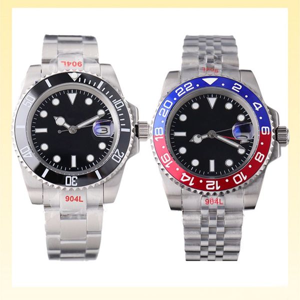 Relógios mecânicos automáticos masculinos estilo clássico 40mm pulseira de aço inoxidável completo relógios de pulso de alta qualidade safira super luminoso luxuoso relógio de fábrica premium