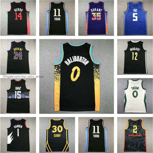 2024 MENS BASKET BASKEY MAGLIA TYRESE HALIBURTON 6 James Stephen Curry Durant Butler Embiid Antetokounmpo Booker Kids Kids New City Version Maglie