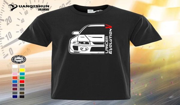 YUANQISHUN Homens Camiseta Moda Clássico Japonês Fãs de Carros Lancer Evo Evolution V Camiseta 16 Cores Homem Casual Camiseta de Algodão Curto S5746896