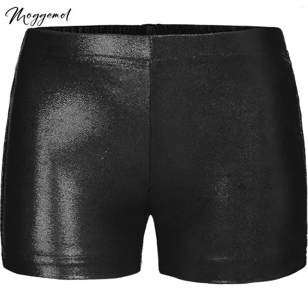 Abbigliamento da palco Bambini Ragazze Ginnastica Danza Pantaloncini Abbigliamento jazz moderno Cintura elastica metallizzata lucida Allenamento in palestra Sport Balletto