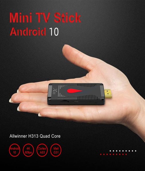 X96 S400 TV Stick H313 Android 100 Caixas Quad Core 2GB 16GB 4K WiFi Remoto Google Assistant Support7849040