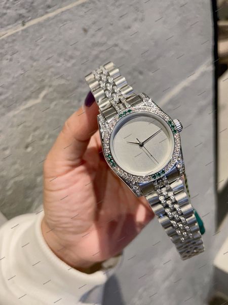 2024 log series clássico feminino cinto de aço sólido fivela original movimento importado caixa de aço inoxidável 316 com diamantes de cristal Swarovski incrustados à mão tamanho 31 mm