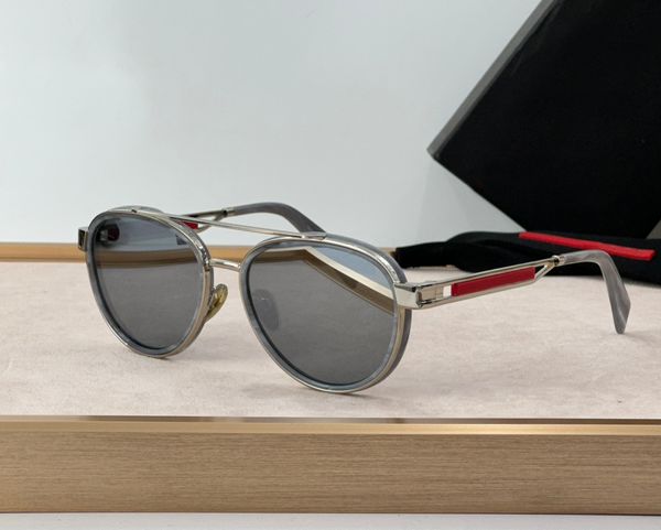 Óculos de sol dourado preto navegador lentes cinza escuro para homens óculos de luxo tons occhiali da sole uv400