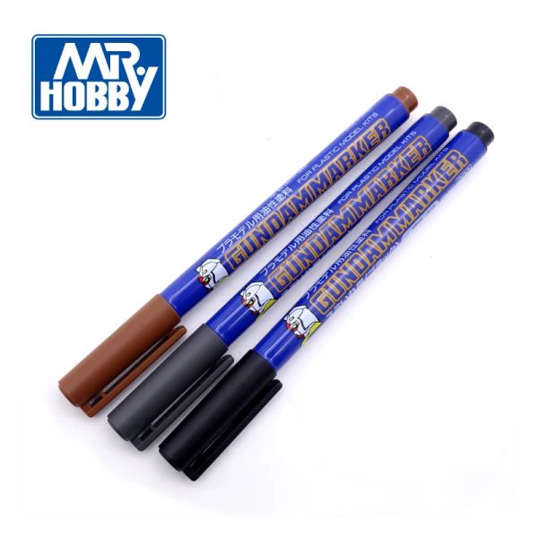 İşaretçiler Mr.Hobby AM Marker 3pcs GM01 GM02 GM03 Siyah Gri Kahverengi İnce Hat Çizim Kalemi GSI Renk Plastik Model Kitleri için