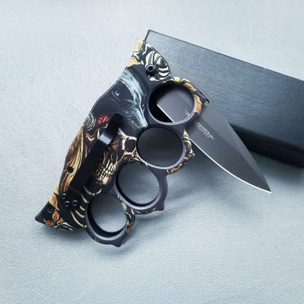 Moda equipamento ao ar livre fácil de usar abridor de garrafa de trabalho fortemente chaveiro fivela de cinto de perfuração multi-função knuckleduster suportes de janela fato