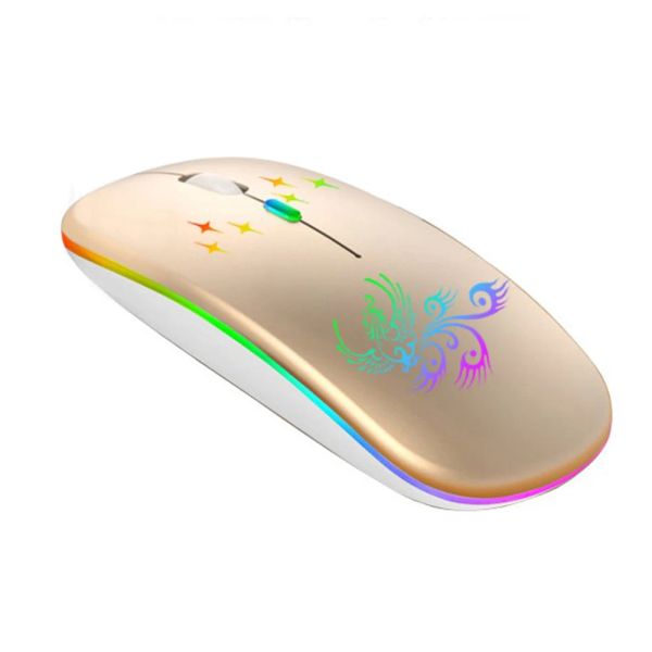 Mouse Mouse ottico wireless 2.4G + BT3.0 + BT5.2 Mouse ergonomico a 3 modalità Mouse da gioco con batteria ricaricabile integrata da 500 mAh per PC portatile