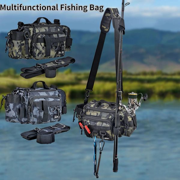 Sacos de pesca multifuncional sacos de armazenamento de isca bolsa de ombro único pacote cintura peixe armazenamento ao ar livre mochila saco de pesca