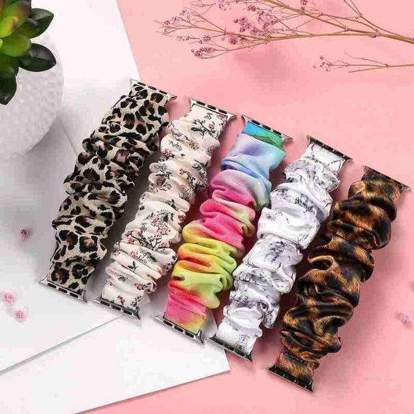 Designer Scrunchie Strap para apple watch Ultra 49mm 41mm 45mm 44mm 40mm banda 42mm 38mm mulheres correa pulseira pulseira iwatch série 8 7 6 SE 5 4 3 designerCDTTCDTT