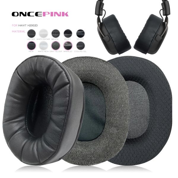 Acessórios Oncepink Almofadas de substituição para Havit H2002D H2008D Fone de ouvido Engrossar Almofada Earcups Headband Earmuffs Ear Cover Headbeam