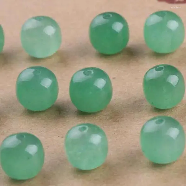 Pietre preziose sciolte Perline di giada verde naturale per la creazione di gioielli Bracciale con cordino fai da te Collana di perline Myanmar Giadeite Accessori di perline