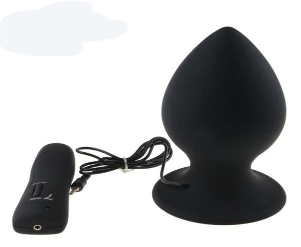 Tamanho grande 7 modo vibratório silicone butt plug grande vibrador anal enorme plug anal unissex brinquedos eróticos produtos sexuais 1974593