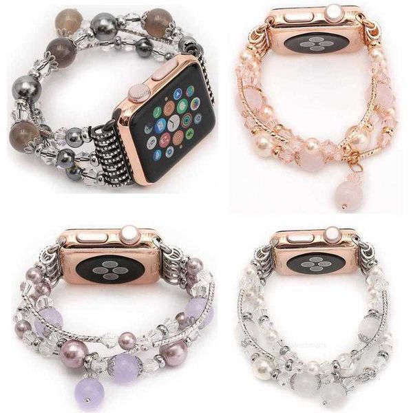 Cinturini per bracciale elasticizzati in agata da donna di design per Apple Watch Ultra 49mm Band iWatch Seies 8 7 6 SE 5 4 3 41mm 45mm 42MM 44mm 38MM 40mm Cinturino da polso Cintura da donna Ebreo