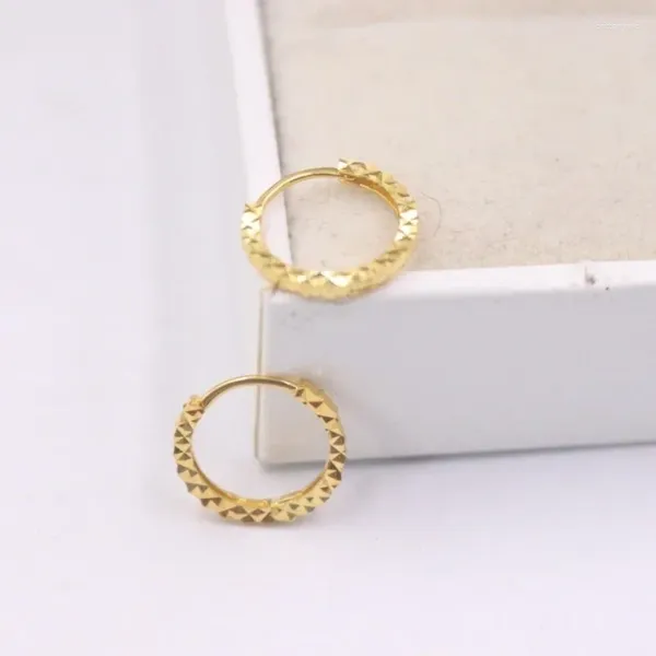 Серьги-кольца из настоящего желтого золота 18 карат для женщин со звездами, очень маленький, диаметр 9 мм, подарок