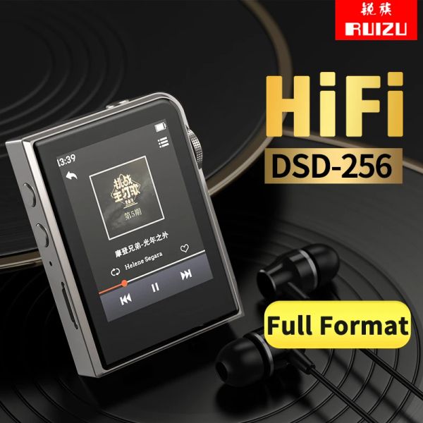 Player RUIZU A58 MP3-Player HiFi-Musik-Player DSD256 Verlustfreie Dekodierung Walkman-Unterstützung EQ Equalizer Stoppuhr TF-Karte