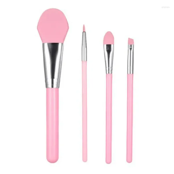 Pincéis de maquiagem 4pcs máscara facial de silicone atualizado aplicador macio para lama argila carvão misturado