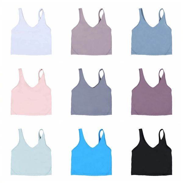 2024 lulus limão LU-01Align Mulheres Top Colheita Roupas de Ginástica Para Fitness Feminino Roupa Interior Yoga Roupas Para Meninas Sportswear Mulher Corpete Esportes Sutiãs