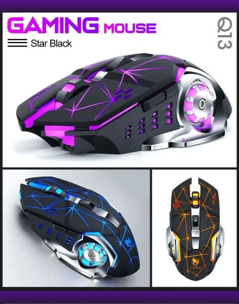 Ratos TWOLF Gaming Mouse Q13 Recarregável Mouse Sem Fio Bluetooth Dual Mode 2.4G Luminoso Gaming Mecânico Atacado Mudo