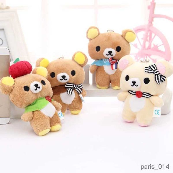 Animali di peluche ripieni 1 pz Kaii in piedi 10 cm Amante Rilakkuma Orso Peluche Ripiene GIOCATTOLO Morbido Figura BAMBOLA Portachiavi Design Ciondolo Fascino GIOCATTOLO