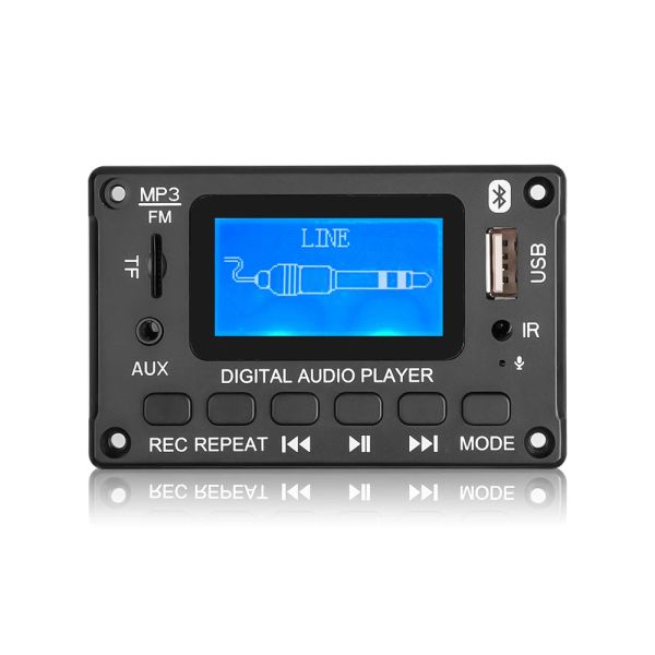 Kebidu DC 5V 12V Bluetooth Audio Decoder Board LCD-Bildschirm MP3-Player unterstützt Anruf/Aufnahme/MP3/USB/TF/LINE IN/FM/BLUETOOTH