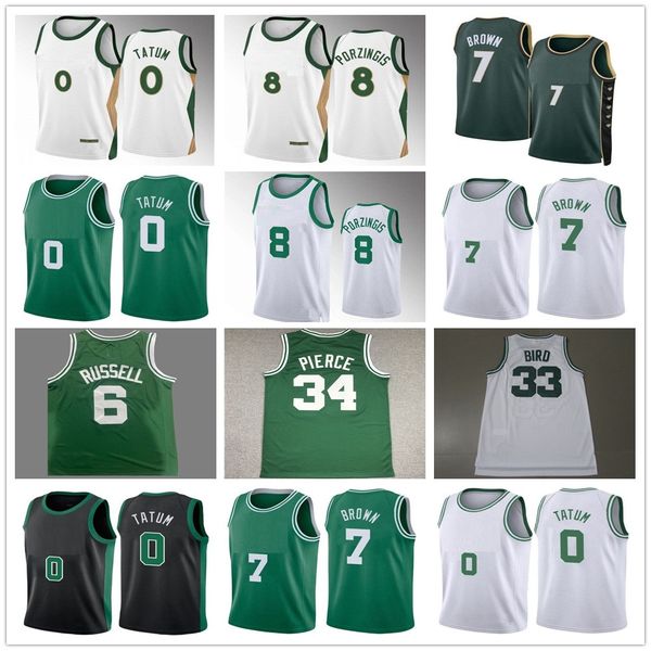 0 Jayson Tatum 7 Jaylen Brown Basketball Jersey 4 Jrue Holiday Retro Larry Bird Kevin Garnett Paul Pierce 2023 2024 City Jerseys Retro Shirt Herren Shorts