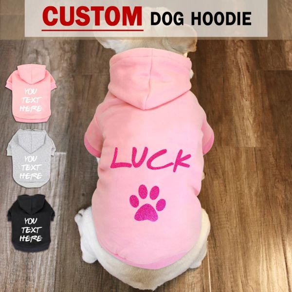 Hoodies personalizados roupas para cães e gatos, camisa com capuz para animais de estimação, número de nome personalizado, roupas para cães pequenos e grandes, camisa de suor