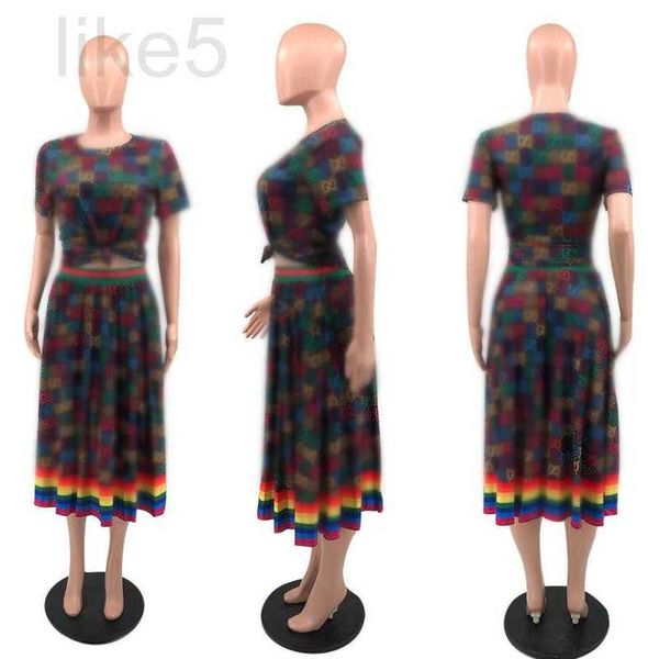 Basic Casual Dresses Designer Damen Casual Kleid 2023GGSS Sommer Gedruckt Mode Brief Damen Marke Zweiteiliges Set 1JL4