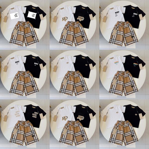 Kleidung Sets Kinder T-Shirt Set Marke Druck Designer Kinder 2 Stück reine Baumwolle Kleidung Baby Jungen Mädchen Kinder Mode appare c12m #