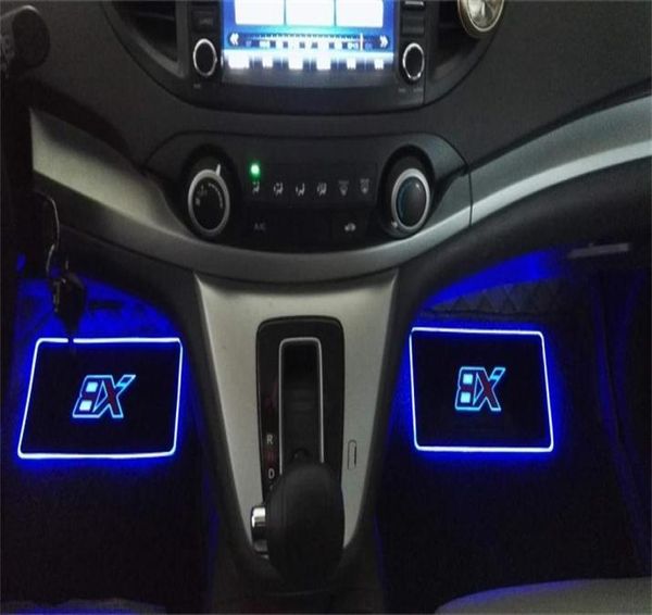 PAMPSE 4 pezzi Tappetini per interni auto Lampada per atmosfera Lampada decorativa a LED Controllo APP Luce lampeggiante colorata RGB con telecomando4680390