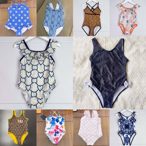 Costume da bagno intero per bambini con filo a righe, carino estivo, modello a quadri, per ragazza, costume da bagno, moda, abiti comodi, bikini per bambini